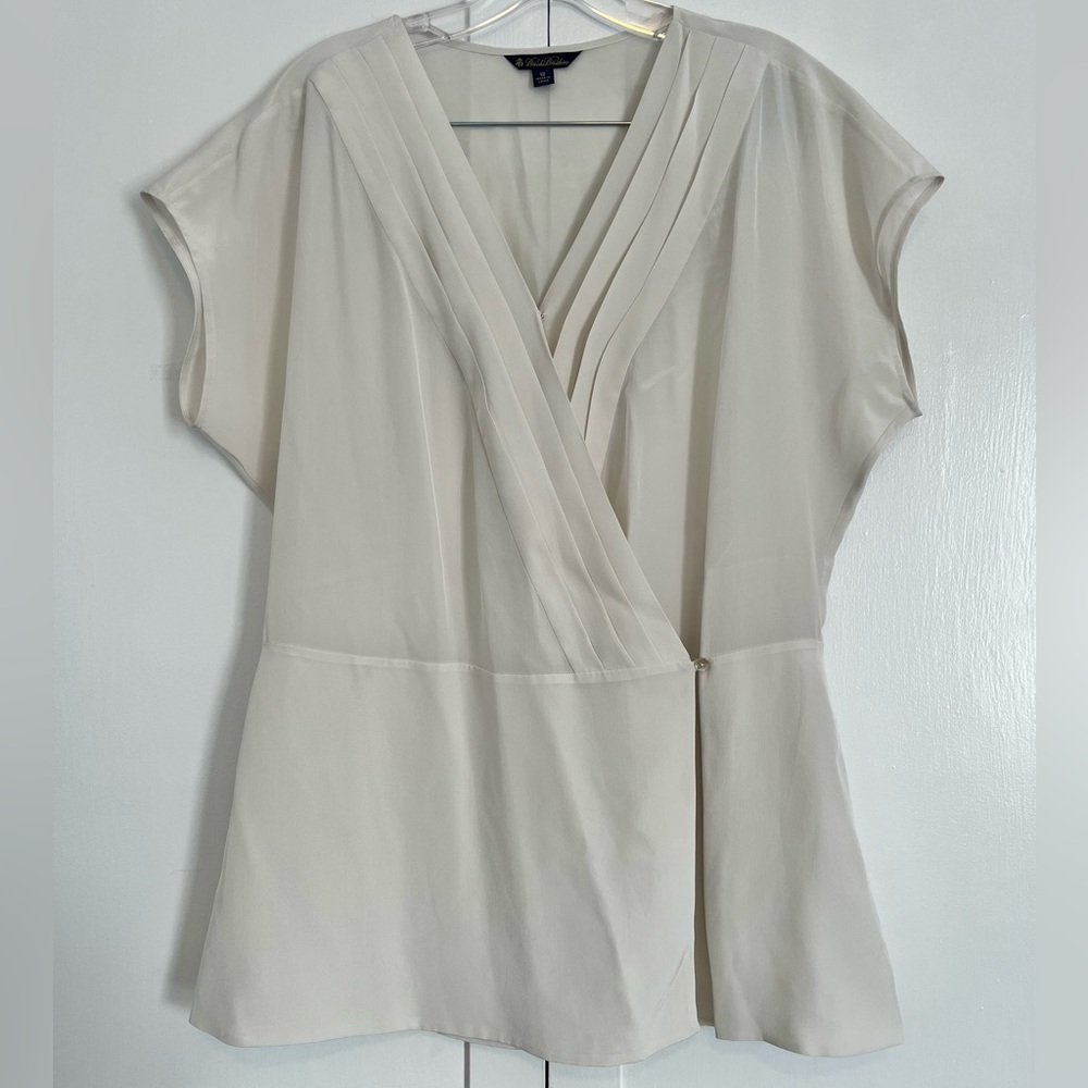 Brooks Brothers 100% Silk Wrap Top